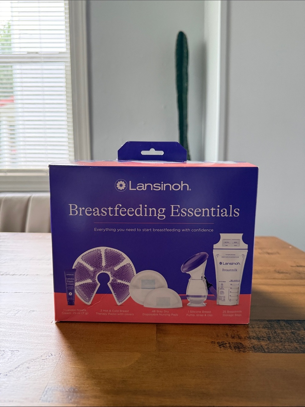 Lansinoh Breastfeeding Essentials Kit - Purple & Pink Box